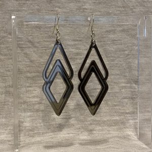 Mirrored Bronze Diamond Shaped Earrings